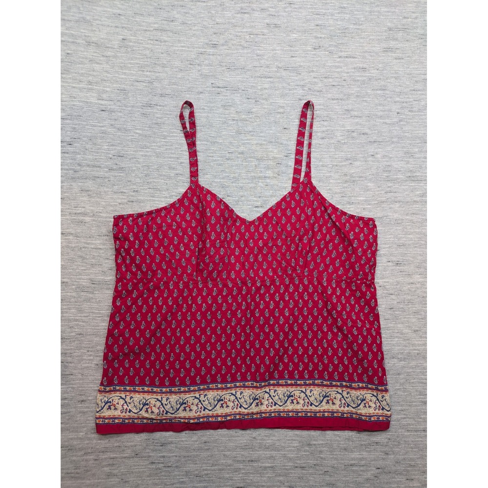 Paisley Cami y2k tank open back Red Bohemian y2k No Boundaries Beachy‎